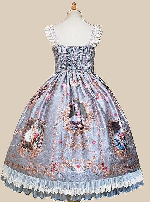 Portrait Of Pompadour Series JSK Retro Elegance Classic Lolita Sling Dress