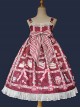 Strawberry Afternoon Tea Series JSK High Waist Sweet Lolita Sling Dress Design 1