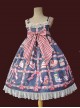 Strawberry Afternoon Tea Series JSK High Waist Sweet Lolita Sling Dress Design 1