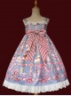 Strawberry Afternoon Tea Series JSK High Waist Sweet Lolita Sling Dress Design 1