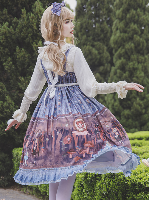 Alice Dark Forest Series JSK High Waist Classic Lolita Sling Long Dress