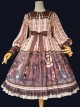 Alice Dark Forest Series OP Printing Classic Lolita Long Sleeve Dress