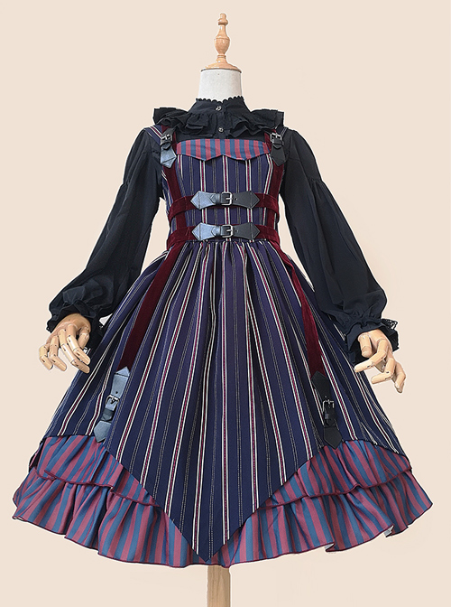 Slaughter Series JSK Stripe Printing Punk Lolita Sling Dress