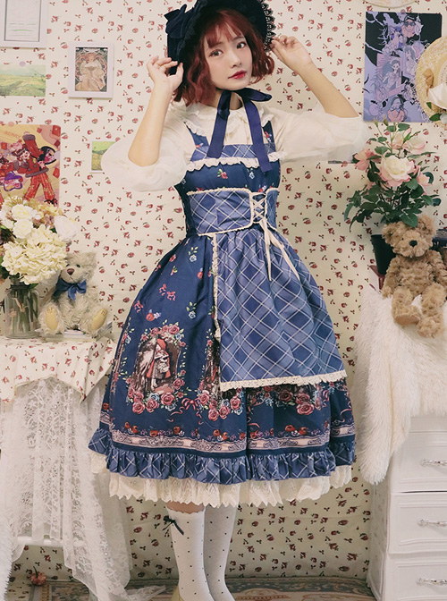 Little Red Riding Hood Series Fairy Tale Printing Sweet Lolita Sling Dress