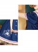 Little Bear Postman Series Navy Collar Embroidery Hem School Lolita Short Sleeve Dress