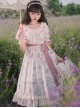 Everlasting Love Series OP Daily Elegant Flowers Printing Classic Lolita Short Sleeve Dress