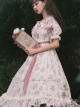 Everlasting Love Series OP Daily Elegant Flowers Printing Classic Lolita Short Sleeve Dress