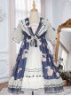 Good Night Fairy Tale Series OP Navy Style Sweet Lolita Short Sleeve Dress