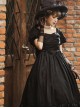 Fog Lights Series OP Retro Elegant Pure Color Classic Lolita High Waist Short Sleeve Dress