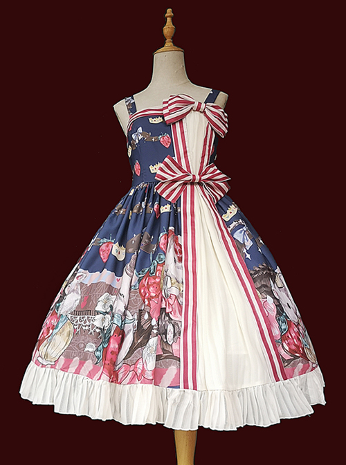 Hamster's Gift Series JSK Printing Bowknot Sweet Lolita Sling Dress