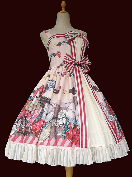 Hamster's Gift Series JSK Printing Bowknot Sweet Lolita Sling Dress