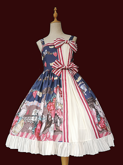 Hamster's Gift Series JSK Printing Bowknot Sweet Lolita Sling Dress