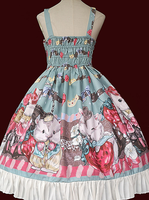 Hamster's Gift Series JSK Printing Bowknot Sweet Lolita Sling Dress