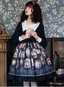 Bear Gallery Series Cute Printing School Lolita Top And Skirt Set