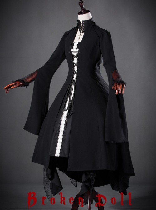 Black Mother Abbess Gothic Lolita Nuns Robe