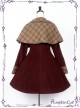 Detective Style Wine Red Coat Brown Cloak Lolita Full-set