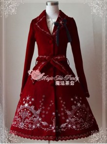 Lolita Wine Red The Mass Of Winter Embroidery Overcoat