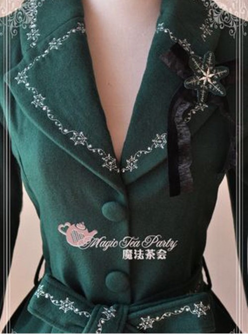 Lolita Dark Green The Mass Of Winter Embroidery Overcoat