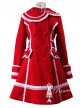 White Lace Red Woolen Sweet Lolita Coat