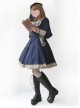 College Style Doll Collar Dark Blue Lolita Wind Coat