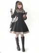 College Style Doll Collar Black Lolita Wind Coat