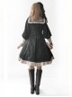 College Style Doll Collar Black Lolita Wind Coat