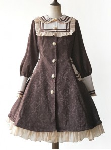 College Style Doll Collar Brown Lolita Wind Coat