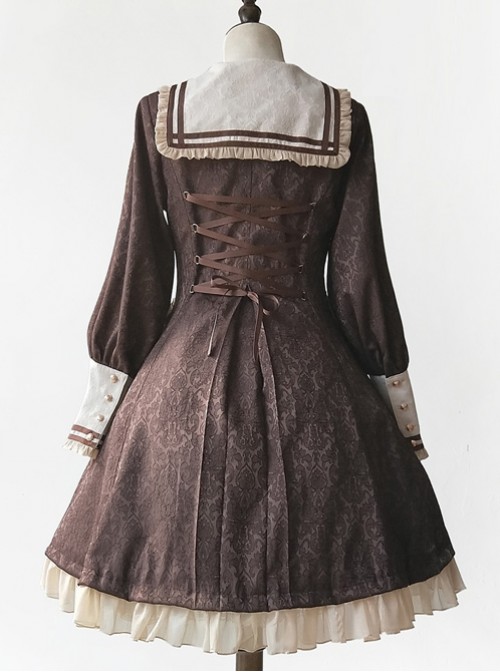 College Style Doll Collar Brown Lolita Wind Coat