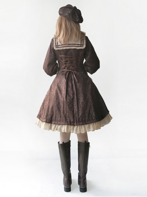 College Style Doll Collar Brown Lolita Wind Coat