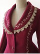 Cinderella Embroidery Version Wine Red Lolita Winter Thickening And Cashmere Overcoat