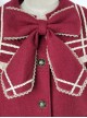 College Style Bowknot Wine Red Navy Collar Lolita Coat