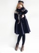 College Style Bowknot Navy Blue Navy Collar Lolita Coat