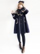 College Style Bowknot Navy Blue Navy Collar Lolita Coat
