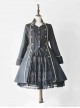 At Dusk Series Fake Two Pieces Black Gothic Lolita Coat