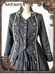 At Dusk Series Fake Two Pieces Black Gothic Lolita Coat