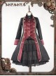 At Dusk Series Fake Two Pieces Wine Red Gothic Lolita Coat