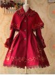 Carousel Series Golden Thread Embroidery Red Plus Cashmere Lolita Coat