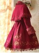 Carousel Series Golden Thread Embroidery Red Plus Cashmere Lolita Coat