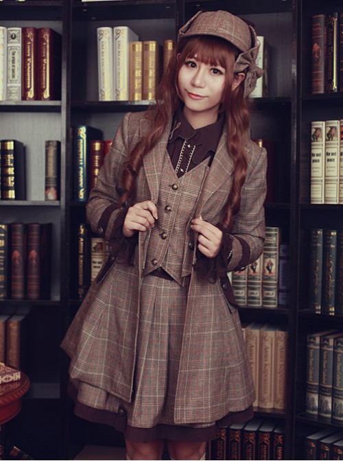 Beck Street's Dense Fog Series Khaki Detective Style Lolita Female Coat