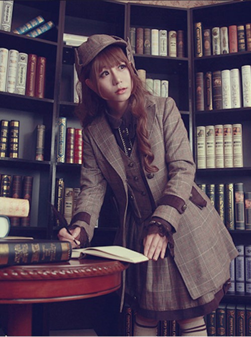 Beck Street's Dense Fog Series Khaki Detective Style Lolita Female Coat