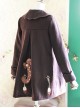 Chocolate Sauce Series Embroidery Chocolate Color Plus Velvet Lolita Coat