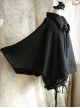 Wool Cashmere Black Bat Wing Cloak Gothic Lolita Cloak