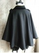 Wool Cashmere Black Bat Wing Cloak Gothic Lolita Cloak