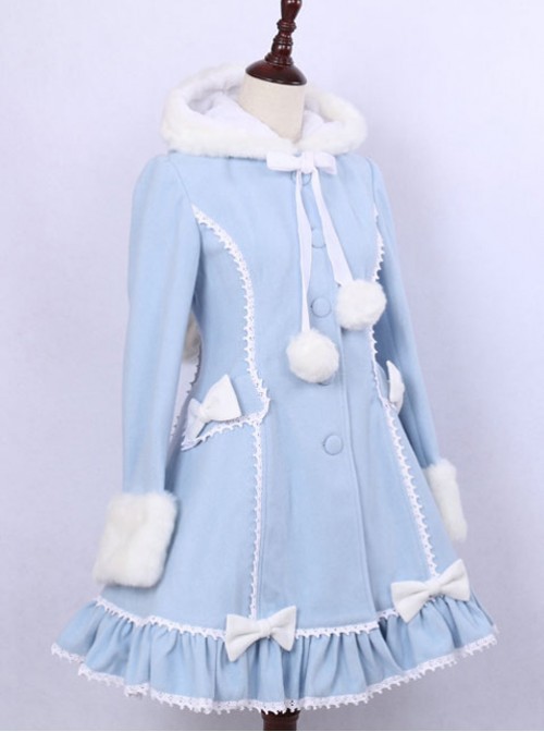 Original Design Snow Flake Light Blue Cute Girl Women's Lolita