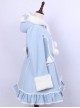 Sky Blue Lace Cute Hooded Sweet Lolita Winter Coat For Women