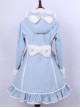 Sky Blue Lace Cute Hooded Sweet Lolita Winter Coat For Women