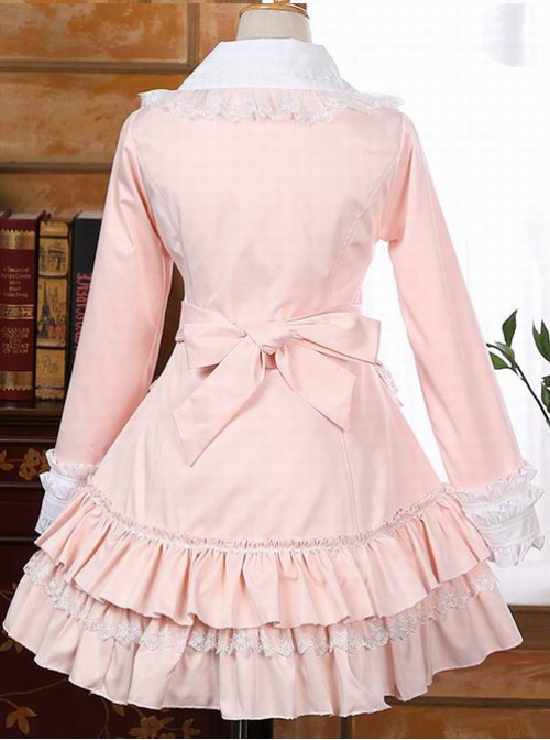 Pink Rabbit Ears Lace Bowknot Lolita Hooded Coat