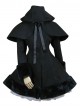 Black Hooded Shawl Corset Binding Bands Lovely Lolita Woolen Coat