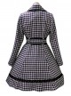 Swallow Plaids Slim Fit Lace Lapel Lolita Womens Woolen Winter Coat