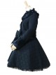 Black Lace Retro Large Bowknot Woolen Lolita Coat